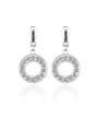 thumb 18K White Gold Austria Crystal Round Shaped Stud drop earring 0
