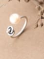 thumb Vintage Knot Design Artificial Pearl S925 Silver Ring 1