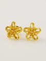 thumb Fashionable Star Shaped 24K Gold Plated Copper Stud Earrings 0