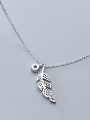 thumb 925 Sterling Silver With Platinum Plated Personality Leaf Necklaces 1