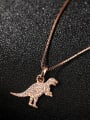 thumb 925 Sterling Silver With Rose Gold Plated Cute Dinosaur Necklaces 1