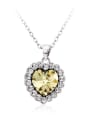 thumb 18K White Gold Heart Shaped Crystal Necklace 2
