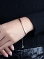 thumb Simple Cubic Rhinestones Rose Gold Plated Titanium Bracelet 1