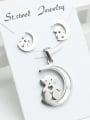 thumb Hollow Bear Moon Two Pieces Jewelry Set 2