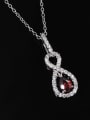 thumb Exquisite Red Number Eight Shaped Zircon Necklace 1
