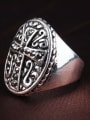 thumb Personalized Cross Cubic Rhinestones Alloy Ring 1