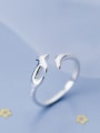 thumb 925 Sterling Silver With Silver Plated Cute Fox Free Size Rings 2
