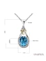thumb Blue Glass Stone Water Drop Shaped Three Pieces Jewelry Set 3