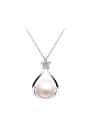 thumb Freshwater Pearl Flower Water Drop shaped Necklace 0