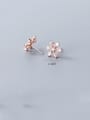 thumb 925 Sterling Silver With Cubic Zirconia Cute Snowflake Stud Earrings 3