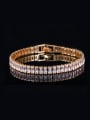 thumb Copper inlaid with AAA zircon square  sparkling bracelet 3