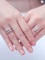 thumb 925 Sterling Silver With White Glossy  Simplistic Hands folded Lovers Free Size  Rings 1