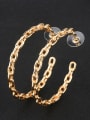 thumb Copper With Gold Plated Fashion Round Hoop Earrings 0