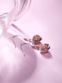 thumb Fashion Red Beads 925 Silver Platinum Plated Earrings 2