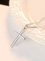 thumb Sterling Silver minimalist cross box chain necklace 2