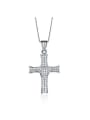 thumb Delicate Platinum Plated Cross Shaped Necklace 0