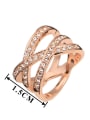 thumb Rose Gold Plated Cross Lines Ring with Zircon 2