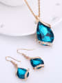 thumb Alloy Imitation-gold Plated Fashion Artificial Gemstone Two Pieces Jewelry Set 1