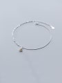 thumb 925 Sterling Silver With Platinum Plated Simplistic Round Bracelets 1