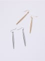 thumb Titanium With Gold Plated Simplistic Strip One Word  Earrings 3