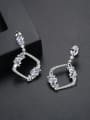 thumb Copper With White Gold Plated Fashion Square Drop Earrings 2