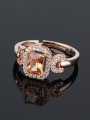 thumb S925 Silver Rose Gold Zircon Engagement Ring 1