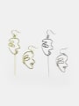 thumb Personalized Exaggerated Abstract Face Silver Earring 0