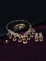 thumb 2018 Alloy Imitation-gold Plated Vintage style Artificial Gemstone Four Pieces Jewelry Set 1