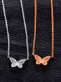 thumb Simple Butterfly Titanium Necklace 2