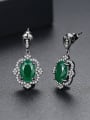 thumb Copper inlaid AAA zircon Vintage palace style earrings 0