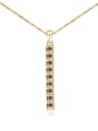 thumb Simple Tiny Square austrian Crystals stack Alloy Necklace 2