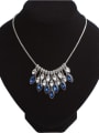 thumb Retro style Marquise Stones Pendant Alloy Necklace 0