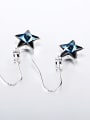 thumb Fashion Blue Austria Crystal Star Earrings 1