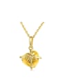 thumb Heart-shape Yellow Crystal Pendant with Gold Plated 0