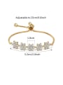 thumb Copper With Cubic Zirconia  Classic Flower Adjustable Bracelets 4
