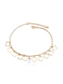 thumb Fashion Hollow Square Cubic austrian Crystal Alloy Anklet 0