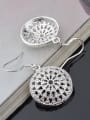 thumb Round Shaped Micro Pave Zircons Hollow Drop Earrings 3