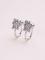 thumb Fashion Shiny Zirconias Star 925 Silver Clip Earrings 3