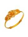 thumb Copper Alloy 24K Gold Plated Classical Flower Bangle 0