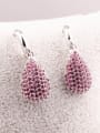 thumb Large Water Drop Red Corundum Europe and America Quality Gorgeous Platinum plating drop earring 2
