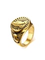 thumb Personality Gold Plated High Polished Palm Titanium Ring 0