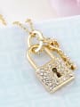 thumb All-match 18K Gold Locket Shaped Crystal Necklace 2