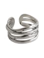 thumb 925 Sterling Silver With Antique Silver Plated Multi-layer texture free size Rings 0