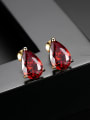 thumb AAA zircon drop-shaped ear studs 2