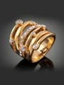 thumb Fashion Multi-band Gold Plated White Rhinestones Alloy Ring 0