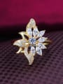 thumb Shimmering 18K Gold Plated Flower Shaped Zircon Ring 2