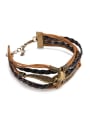 thumb Retro Skull Wings Artificial Leather Ropes Bracelet 2
