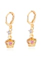 thumb Copper With Gold Plated Personality Crown Earrings 0