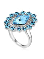 thumb Exaggerated Geometrical austrian Crystals Alloy Ring 3