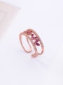 thumb Alloy With Rose Gold Plated Cute Heart Cubic Zirconia Rings 0